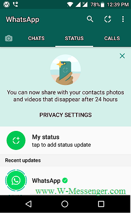 Whatsapp Status Update
